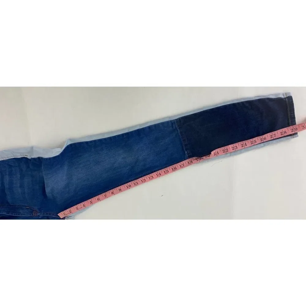 Fashion Nova High Rise Patchwork Three-Tone Skinny Mom Jeans - Size 7